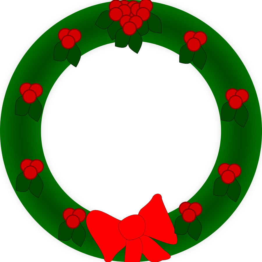 Holiday Thank You Clip Art Free Clipart Images 2 Clipartix - Christmas Wreath Clip Art - Png Download (900x900), Png Download