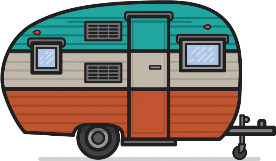 Retro - Vintage Camper Clipart (800x502), Png Download
