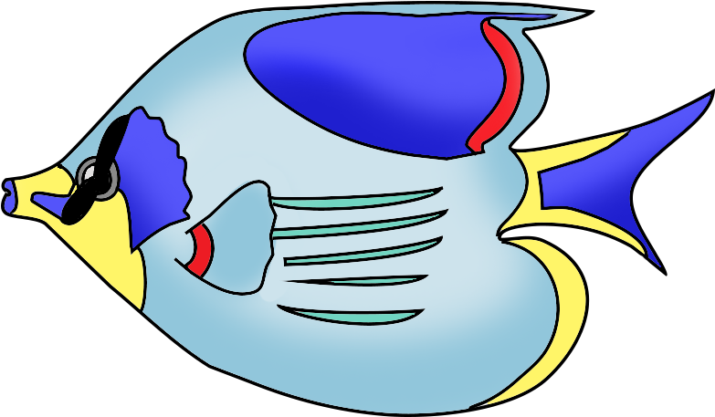 Vector Black And White Download Fish Clip Art Colorful - Fish Drawing With Color - Png Download (817x507), Png Download