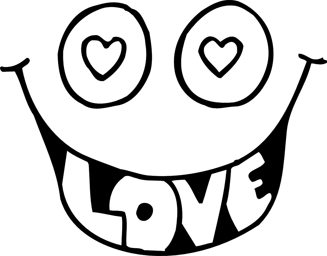 Eye Clip Art Black And White - Black And White Valentine - Png Download (999x780), Png Download