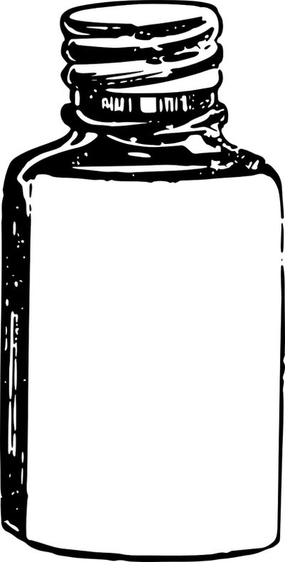 Tags - - Medicine Bottle Black And White Clipart (400x788), Png Download