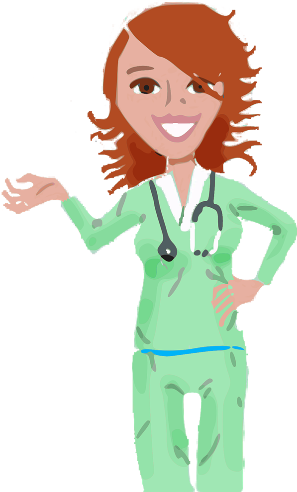 Nurse At Computer Clipart - Medical Assistants In Cartoon - Png Download (600x1036), Png Download