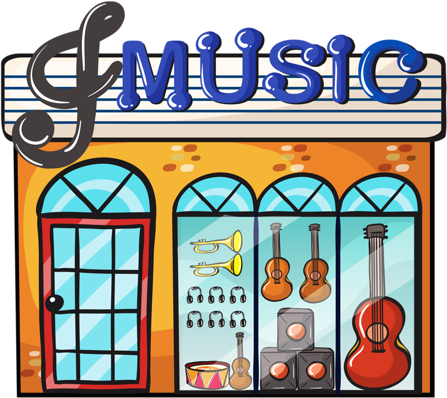 Cute Little Houses, Cute House, House Clipart, - Music Store Vector - Png Download (1024x885), Png Download