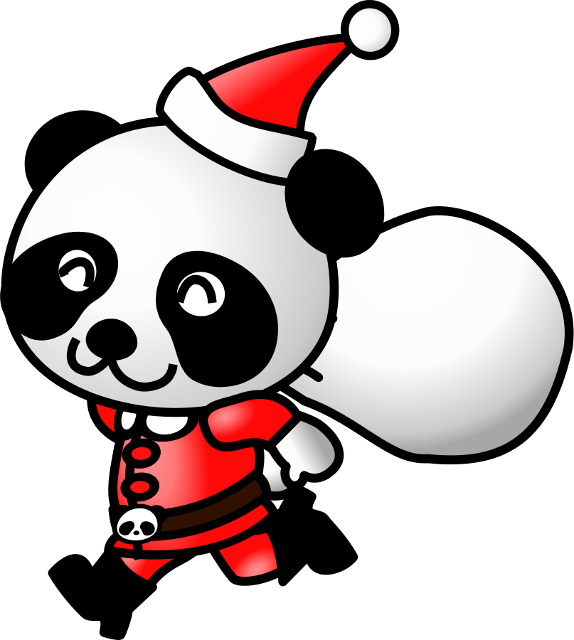 Santa Panda - Panda Santa Clipart (717x800), Png Download