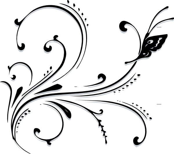 Butterfly Scroll Clip Art At Clker Com - Scrolling Clip Art - Png Download (600x532), Png Download