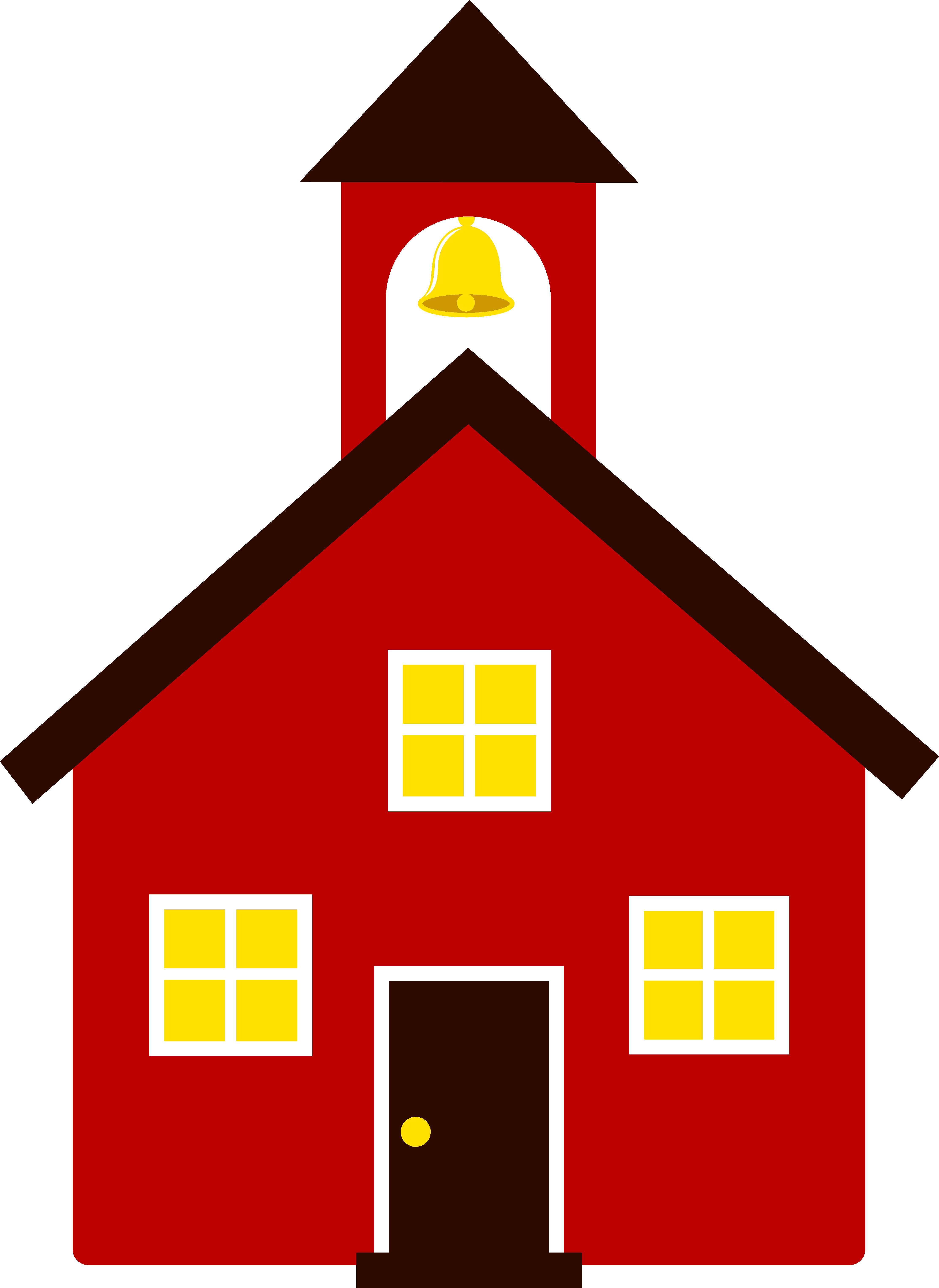 High School Building Clip Art - Schoolhouse Clipart - Png Download (4446x6100), Png Download