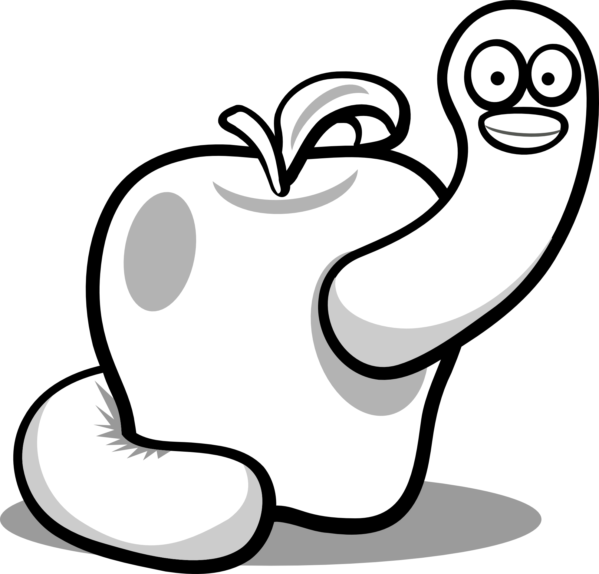 Worm 13 Black White Line Art Coloring Book Colouring - Worm Clip Art - Png Download (1969x1886), Png Download