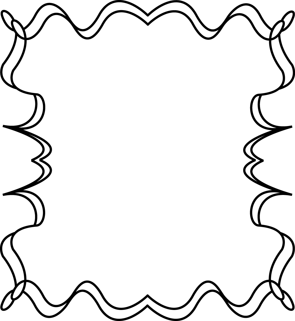 Full Page Squiggly Zig Zag Border Frame - Border Picture Frame Halloween Clipart (1019x1108), Png Download