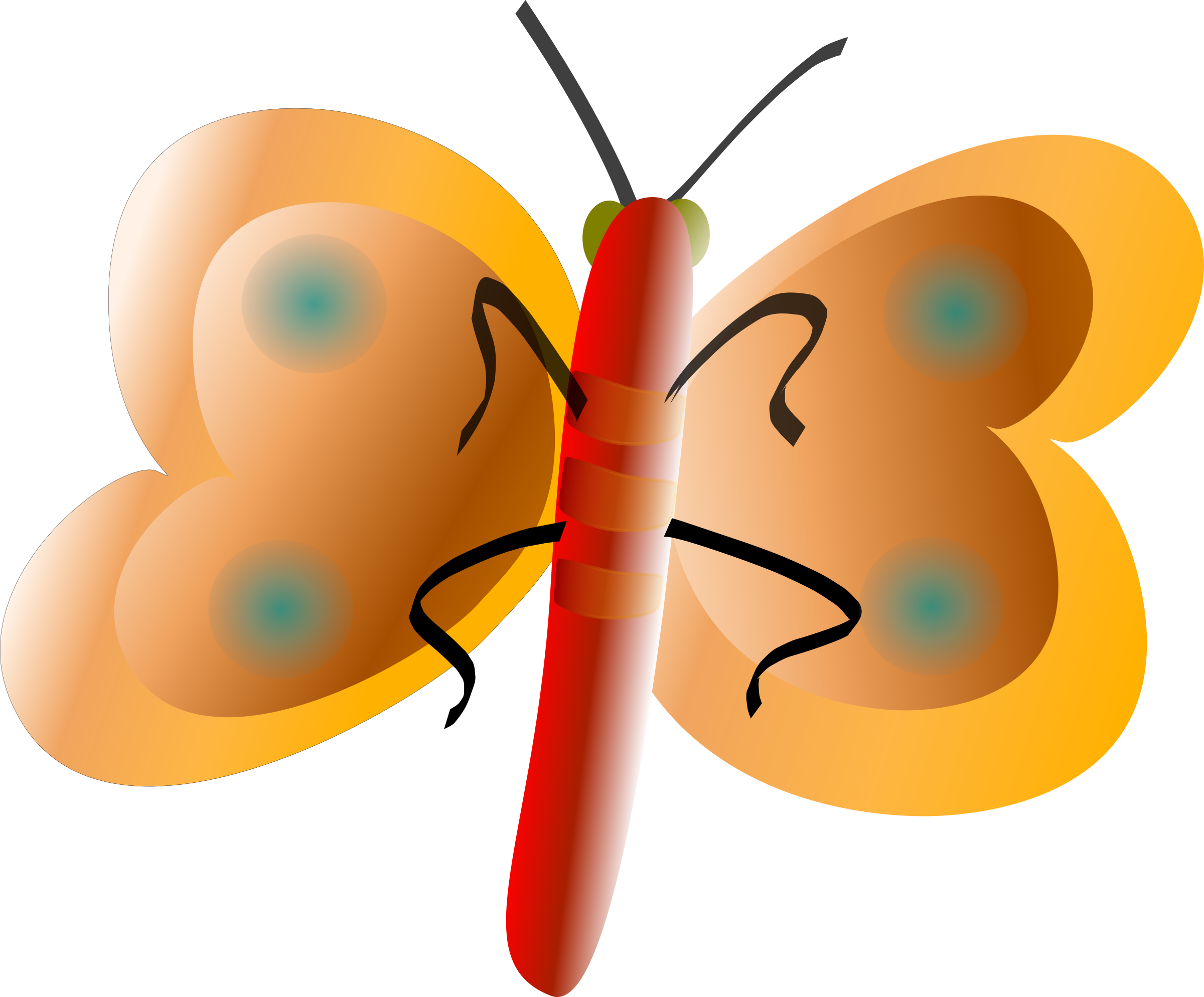 Adobe Illustrator Clip Art N7 - Orange Butterfly Shower Curtain - Png Download (1331x1103), Png Download