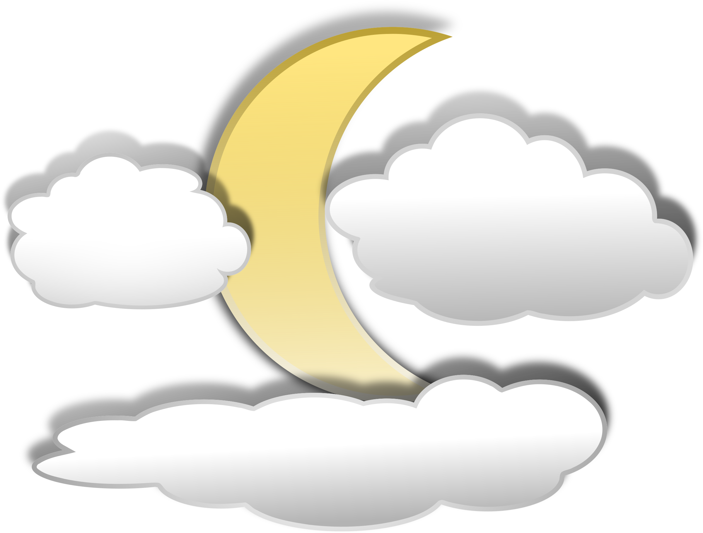 Cloud Clipart - Moon Clipart - Png Download (800x607), Png Download