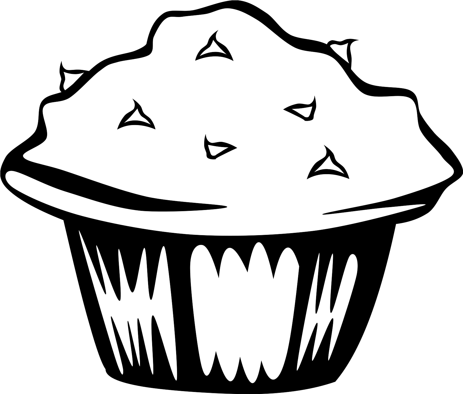 Clipart Food Fast Breakfast Ff Menu 21 Black White - Muffin Clip Art Black And White - Png Download (1024x871), Png Download