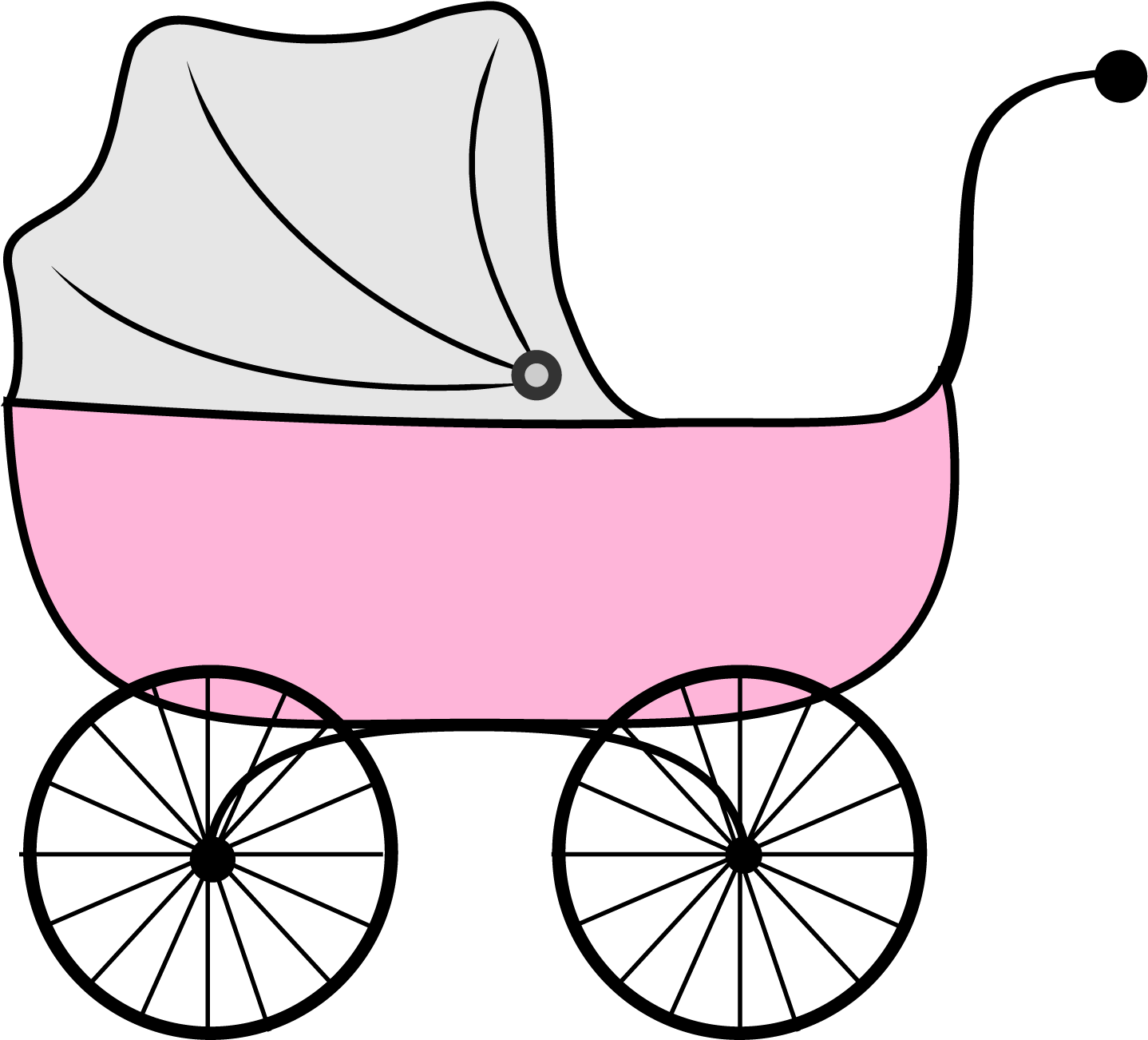 Baby Boy Shower Engaging Baby Shower Clip Art Black - Vintage Baby Stroller Clipart - Png Download (1500x1328), Png Download