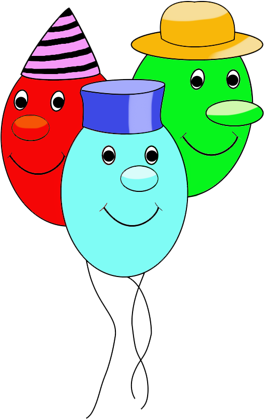 Funny Balloons With Faces For Birthday - Birthday Clipart (626x886), Png Download