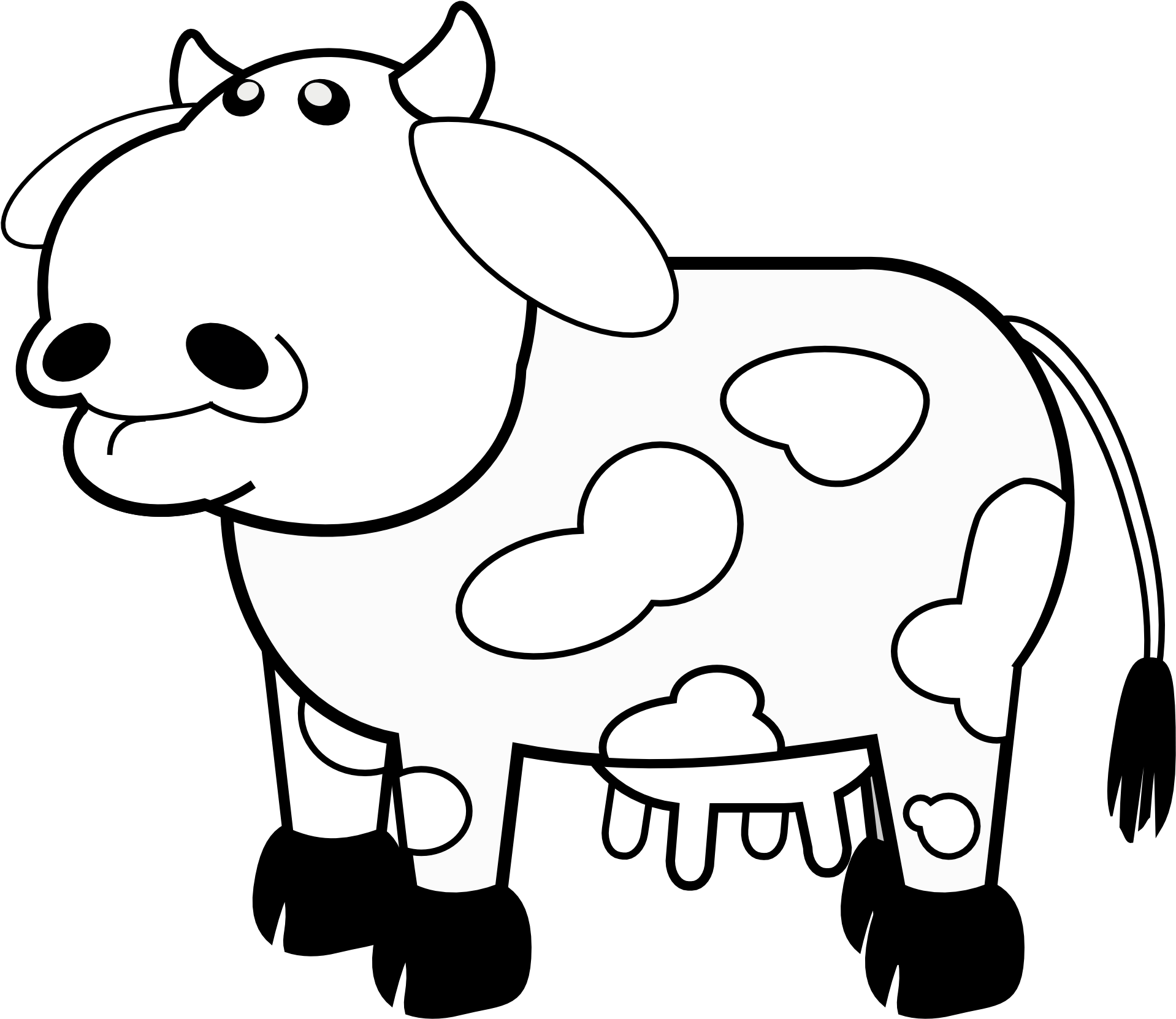 Clipart Info - Cow Clipart Black And White - Png Download (1331x1158), Png Download