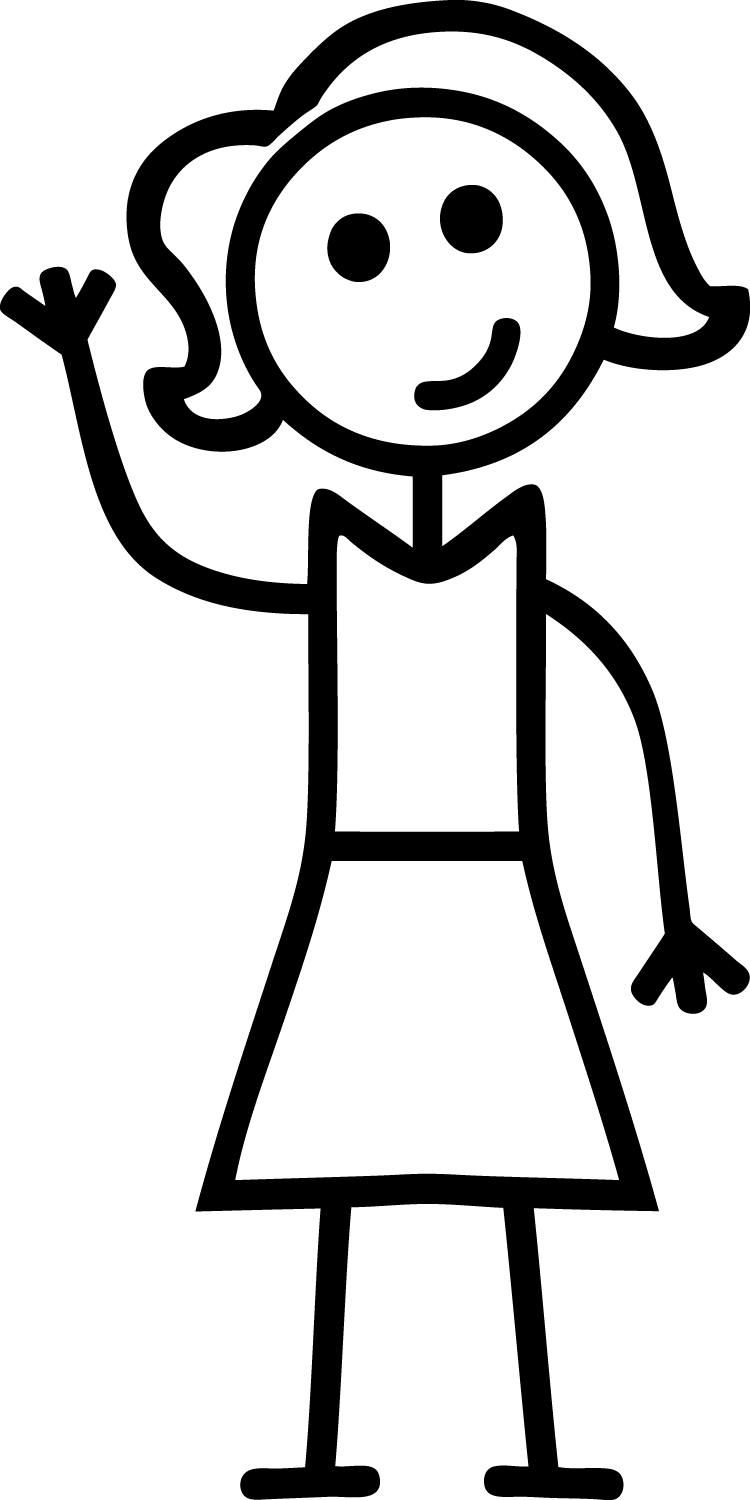 Girl Stick Figure Clip Art - Girl Stick Figure Png Transparent Png (750x1500), Png Download