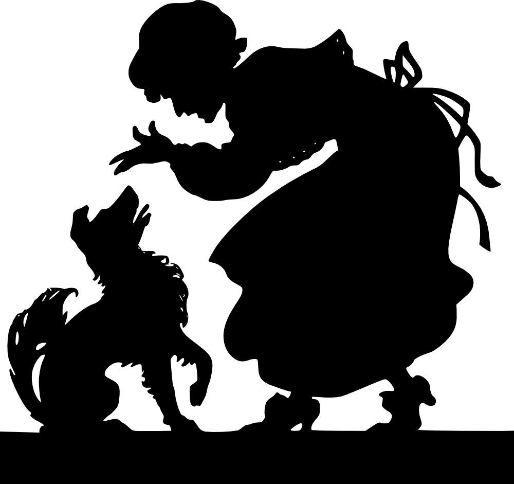 Download Human And Dog Silhouette Png Clipart Pug Clip - Old Lady And Dog Silhouette Transparent Png (640x602), Png Download