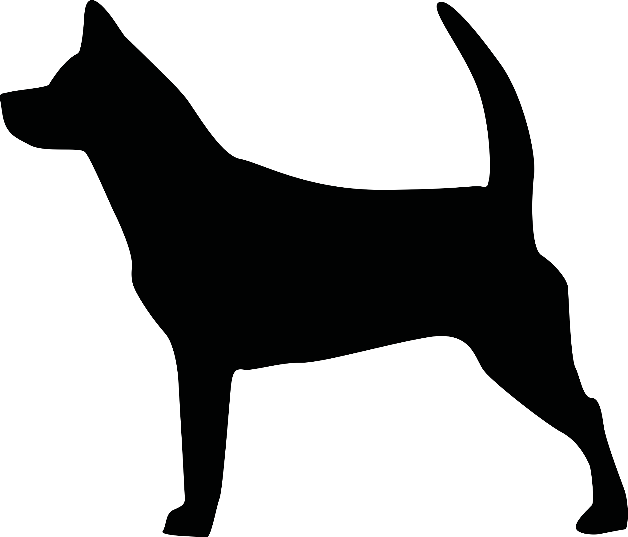 Clipart - Dog Silhouette - Png Download (2040x1746), Png Download