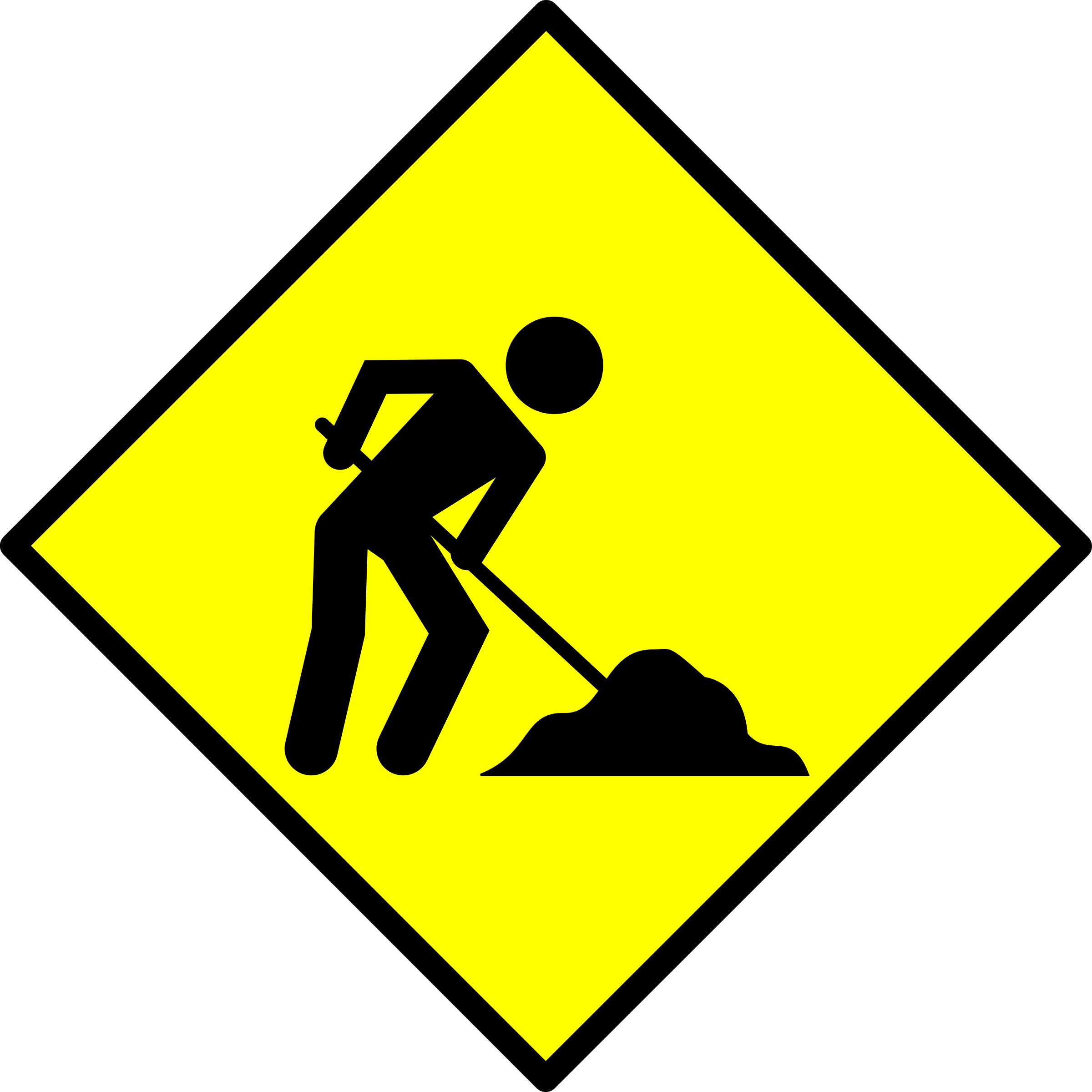 Under Construction Clip Art At Vector Clip Art - Under Construction Road Sign - Png Download (600x600), Png Download