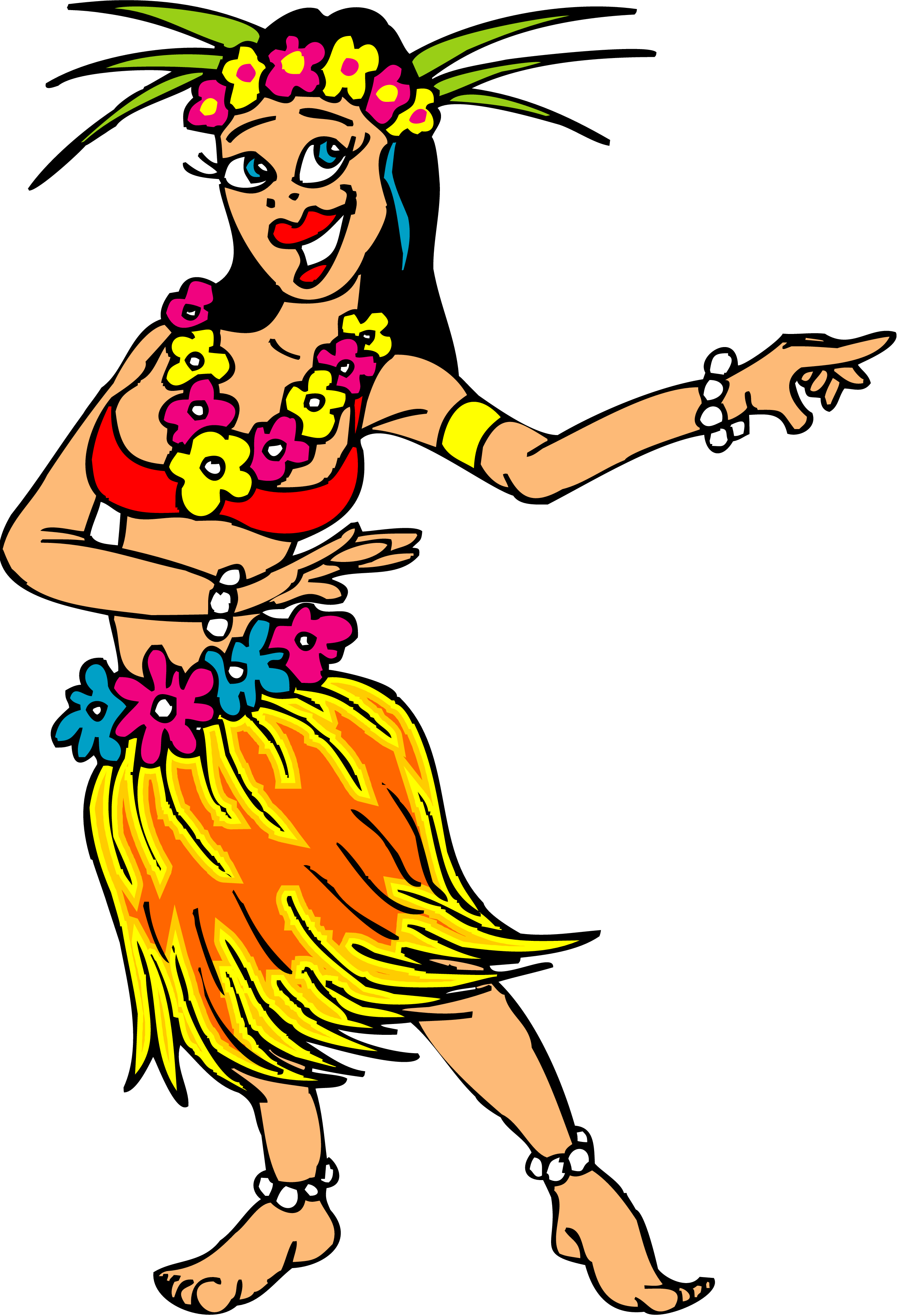 Smiling Hawaiian Hula Dancers Royalty Free Picture - Hawaiian Dancer Clipart Png Transparent Png (2396x3515), Png Download