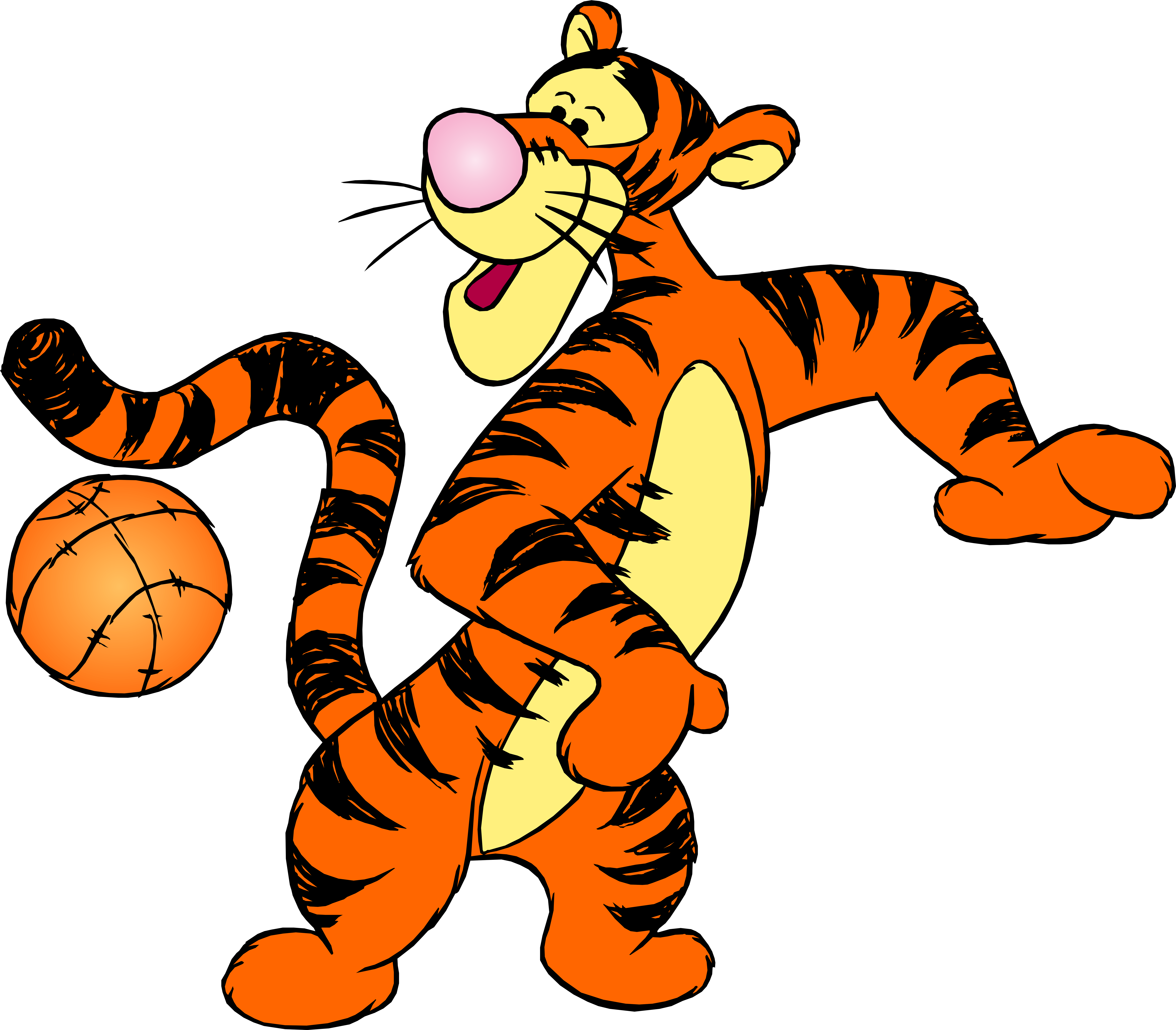 Winnie The Pooh Tigger With Ball Png Clip Art Transparent Png (8000x7008), Png Download