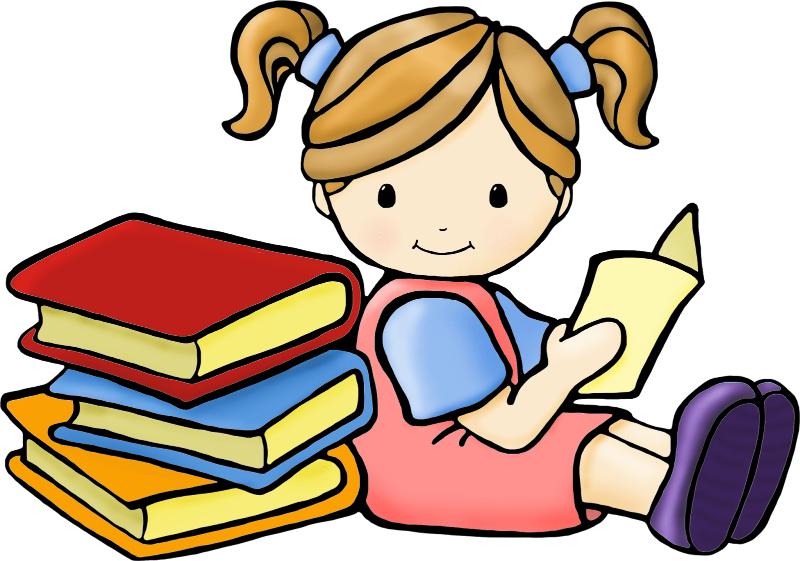 Reading Clip Art For Teachers Free Clipart Panda Free - Reading Books Clip Art - Png Download (1600x1123), Png Download