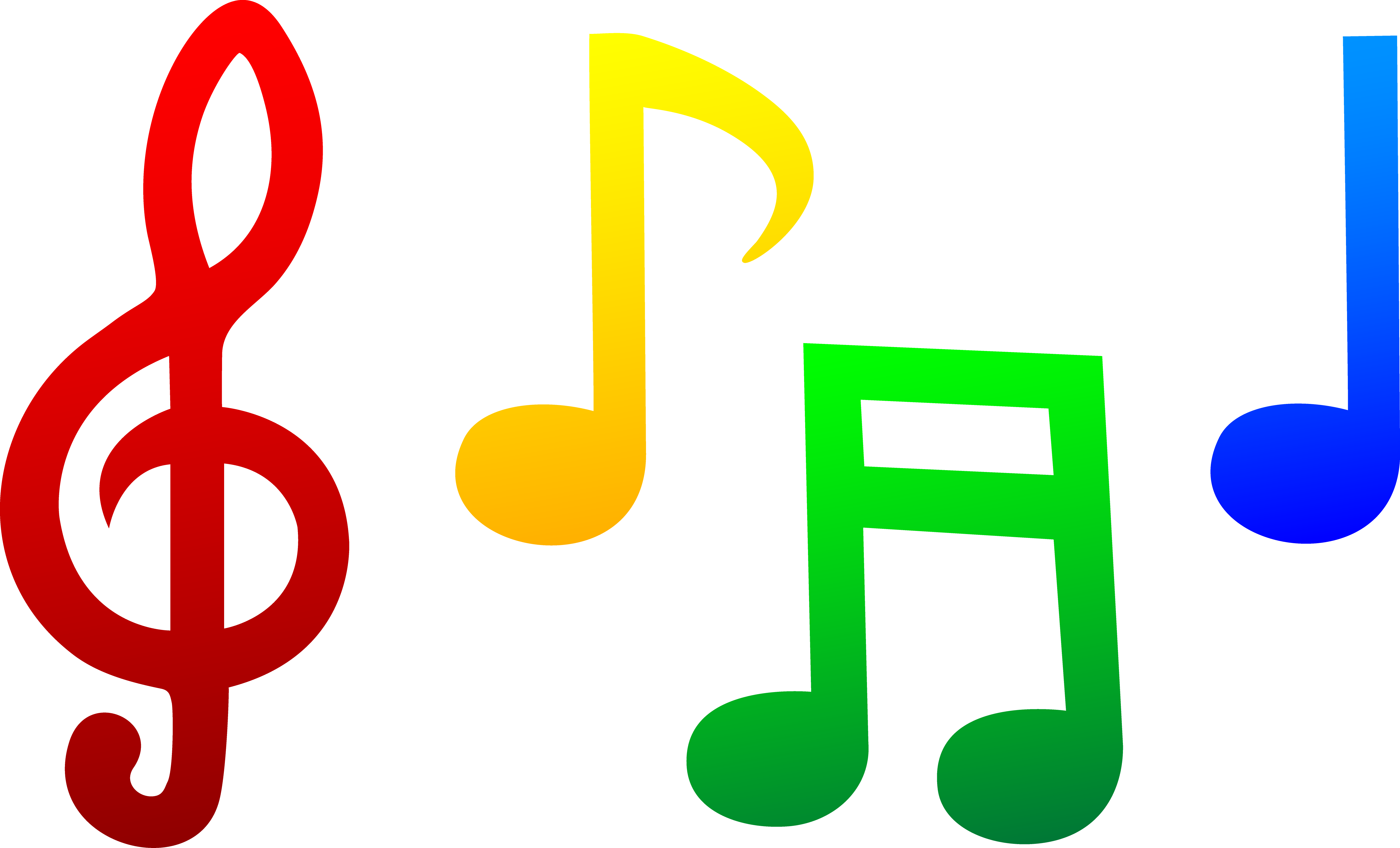 Colorful - Music - Note - Clip - Art - Colorful Music Notes Clipart - Png Download (5366x3252), Png Download