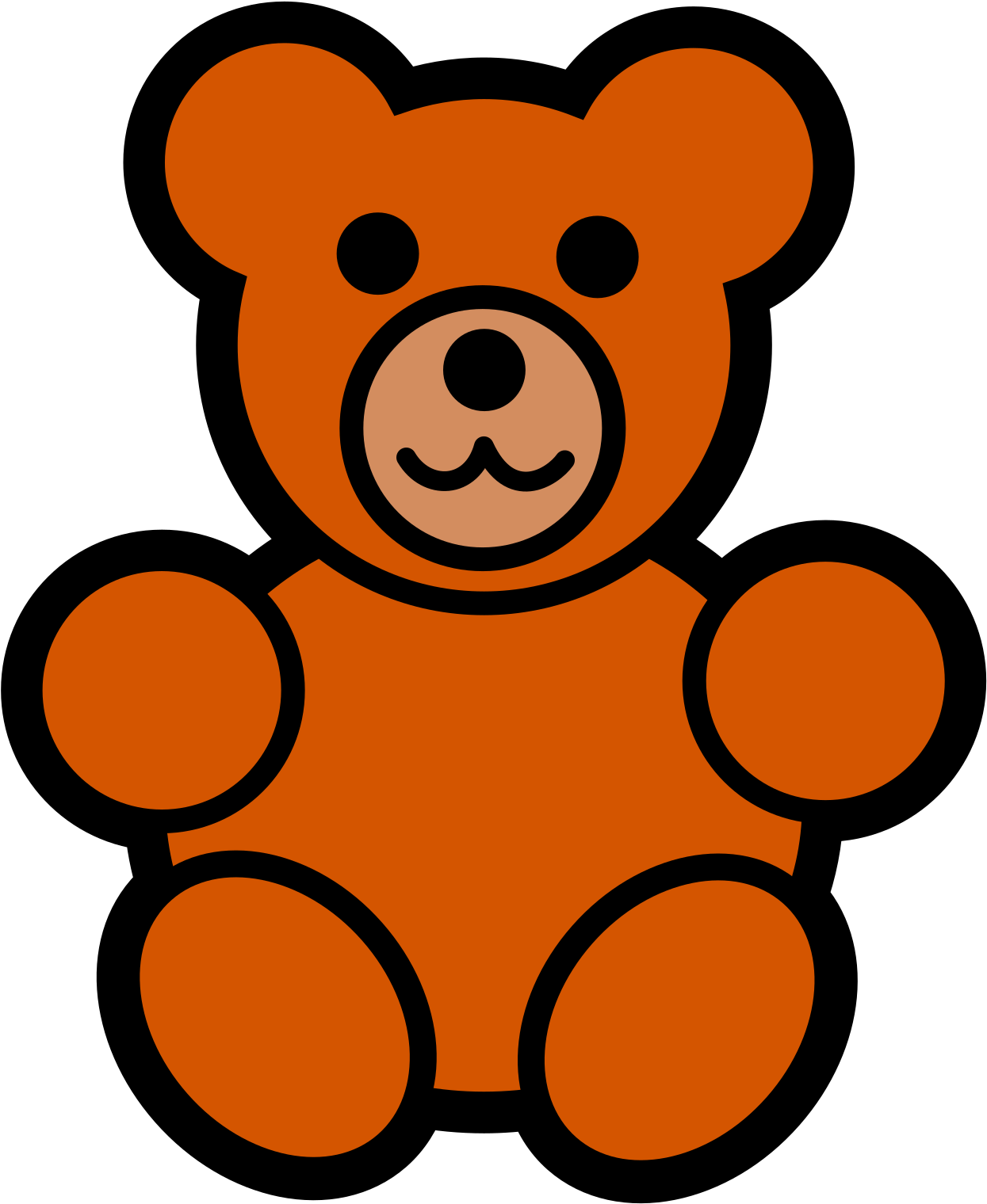Teddy Bear Clipart Free Clipart Images - Easy Cartoon Teddy Bear - Png Download (1229x1229), Png Download