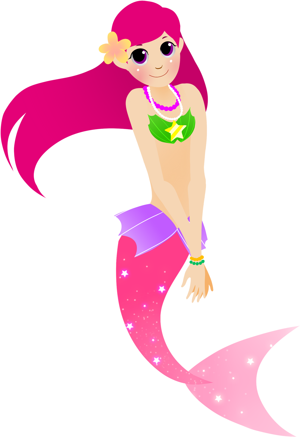 Mermaid Clipart Kid - Pink Mermaid Throw Blanket - Png Download (1000x1467), Png Download