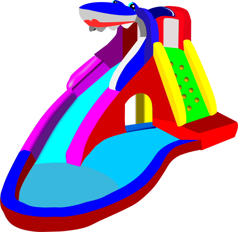 Png Library Waterslide Bouncy Castle Water - Water Slide Clipart Transparent Png (800x773), Png Download
