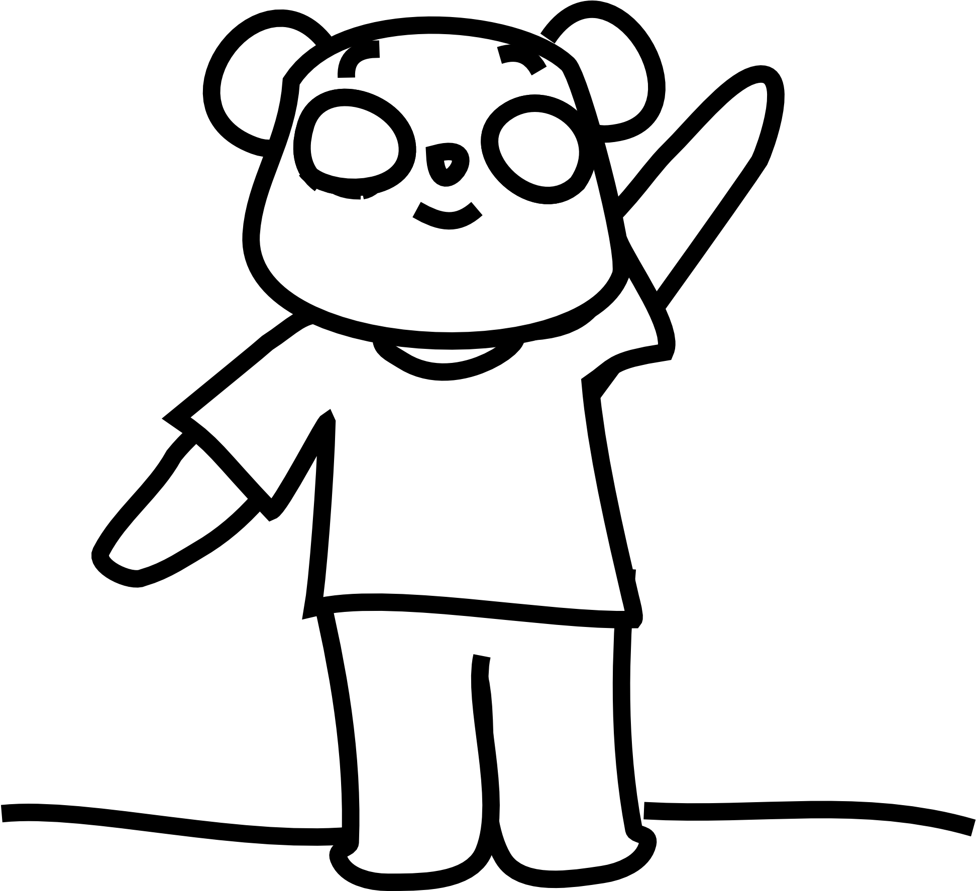 Animal Clipart Black And White - Gif De Bye Png Transparent Png (1969x1774), Png Download