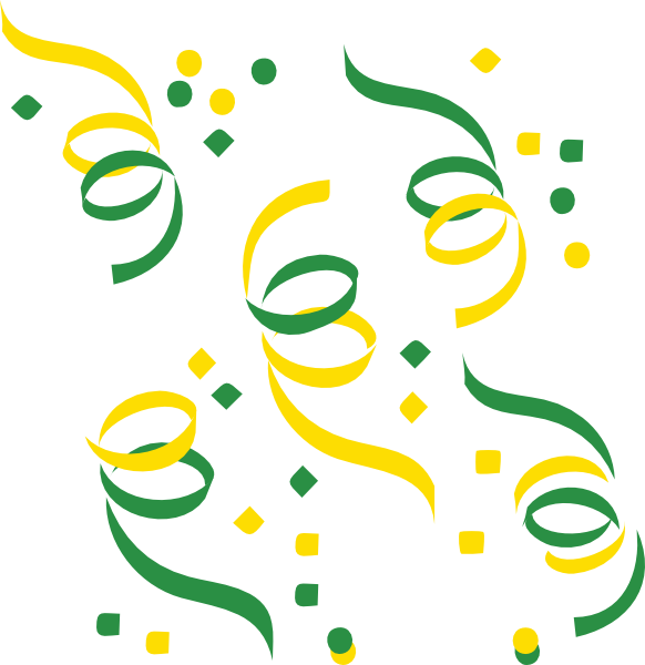 Green And Yellow Confetti Clipart (582x600), Png Download