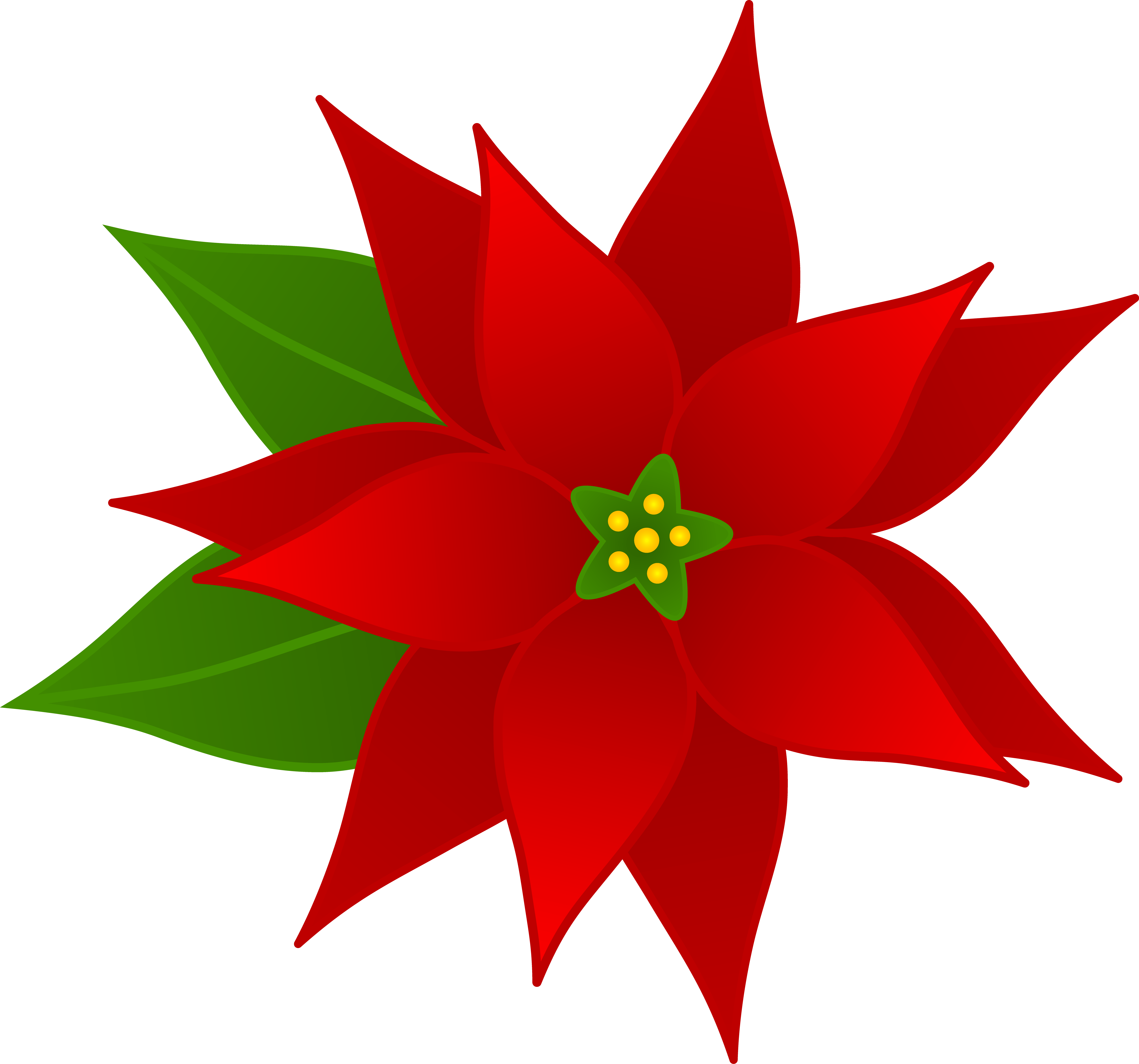 Flowers Clip Art Many Flowers Free Christian Word Clip - Poinsettia Flower Clip Art - Png Download (1284x1200), Png Download