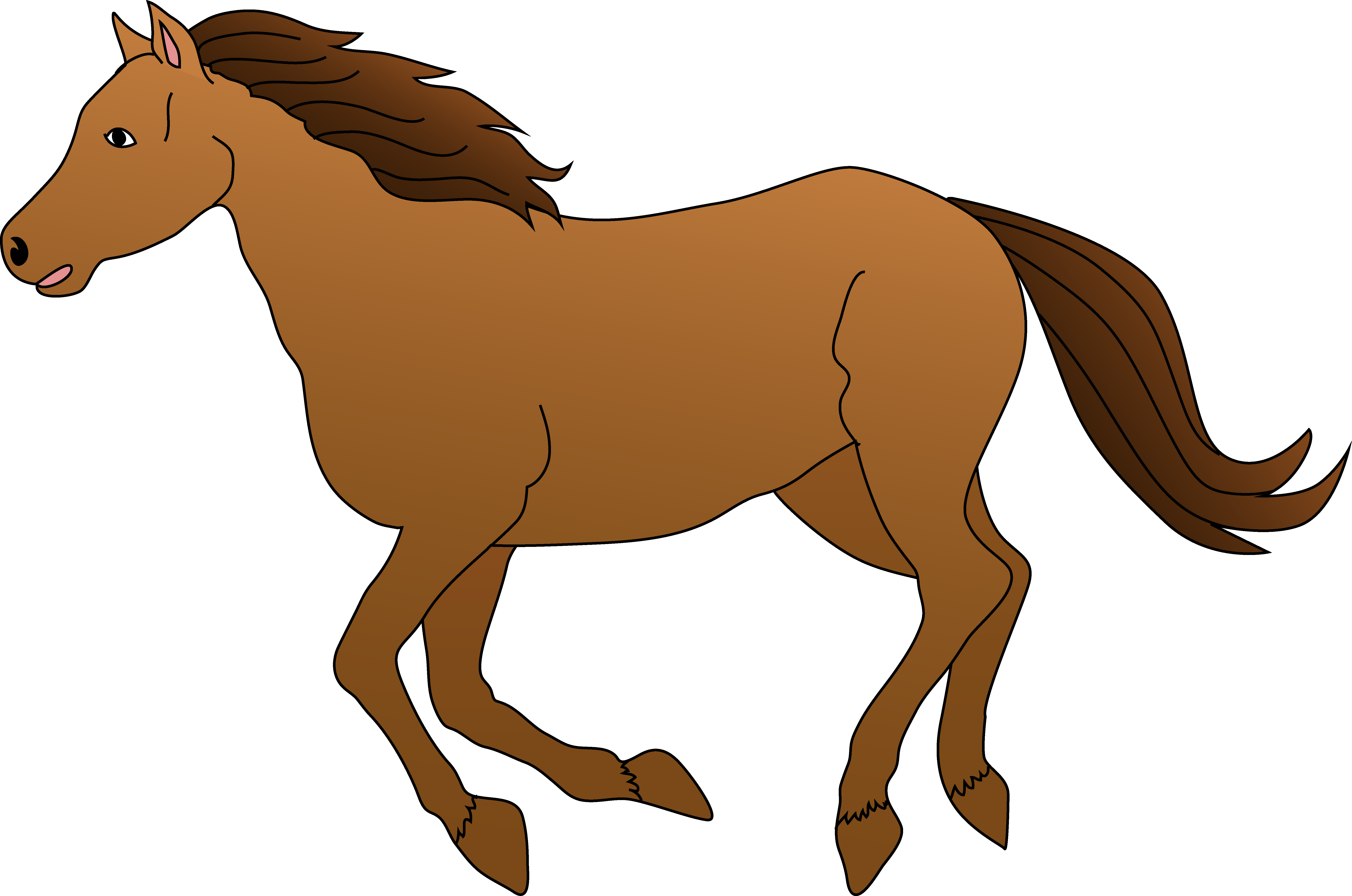 Brown Horse Galloping Clipart Free Clip Art - Clipart Pictures Of Horse - Png Download (6680x4427), Png Download
