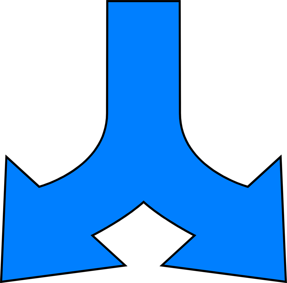 Two - Split Arrow Clip Art - Png Download (958x944), Png Download