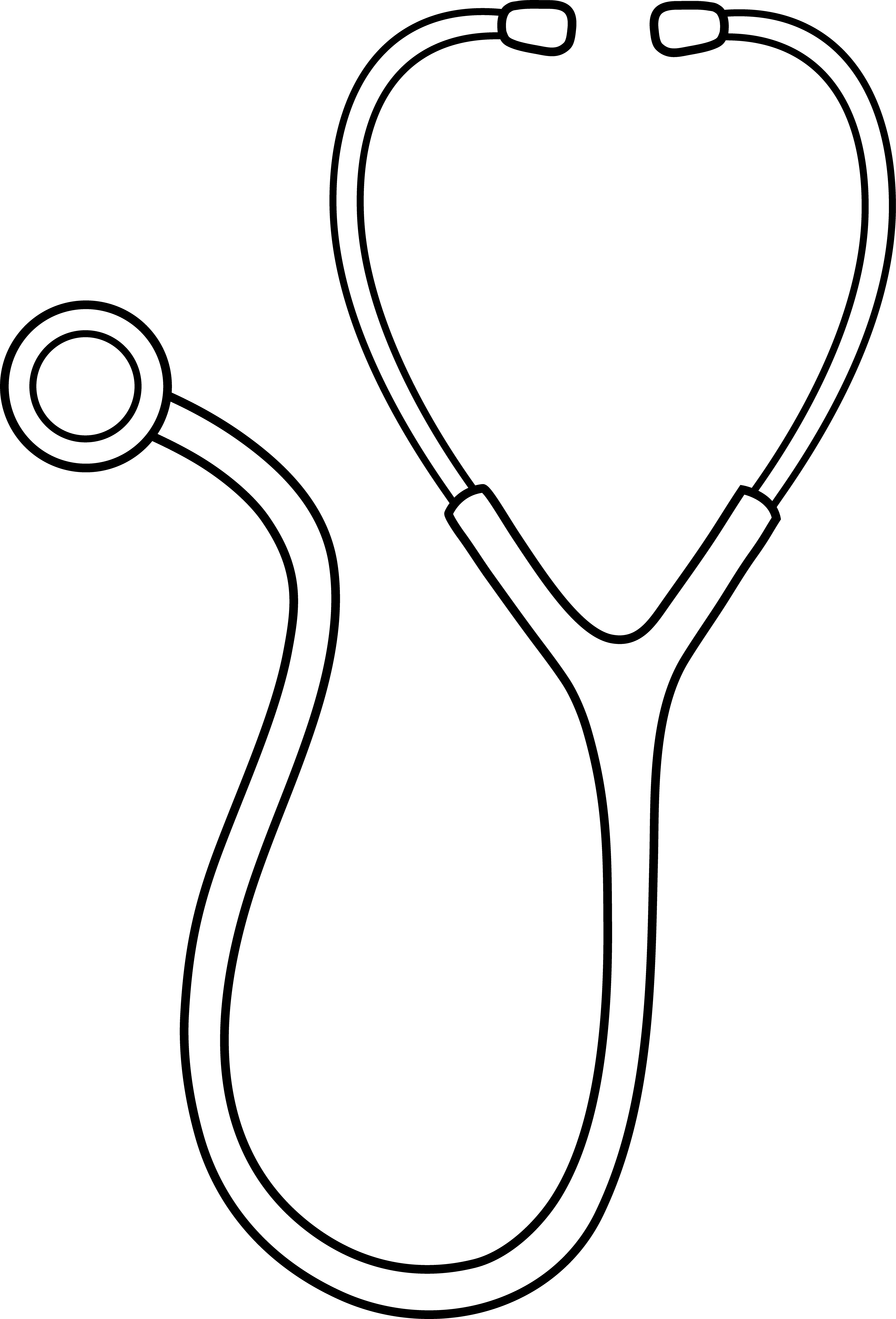 Stethoscope Clipart - Stethoscope Clipart Black And White - Png Download (4289x6313), Png Download