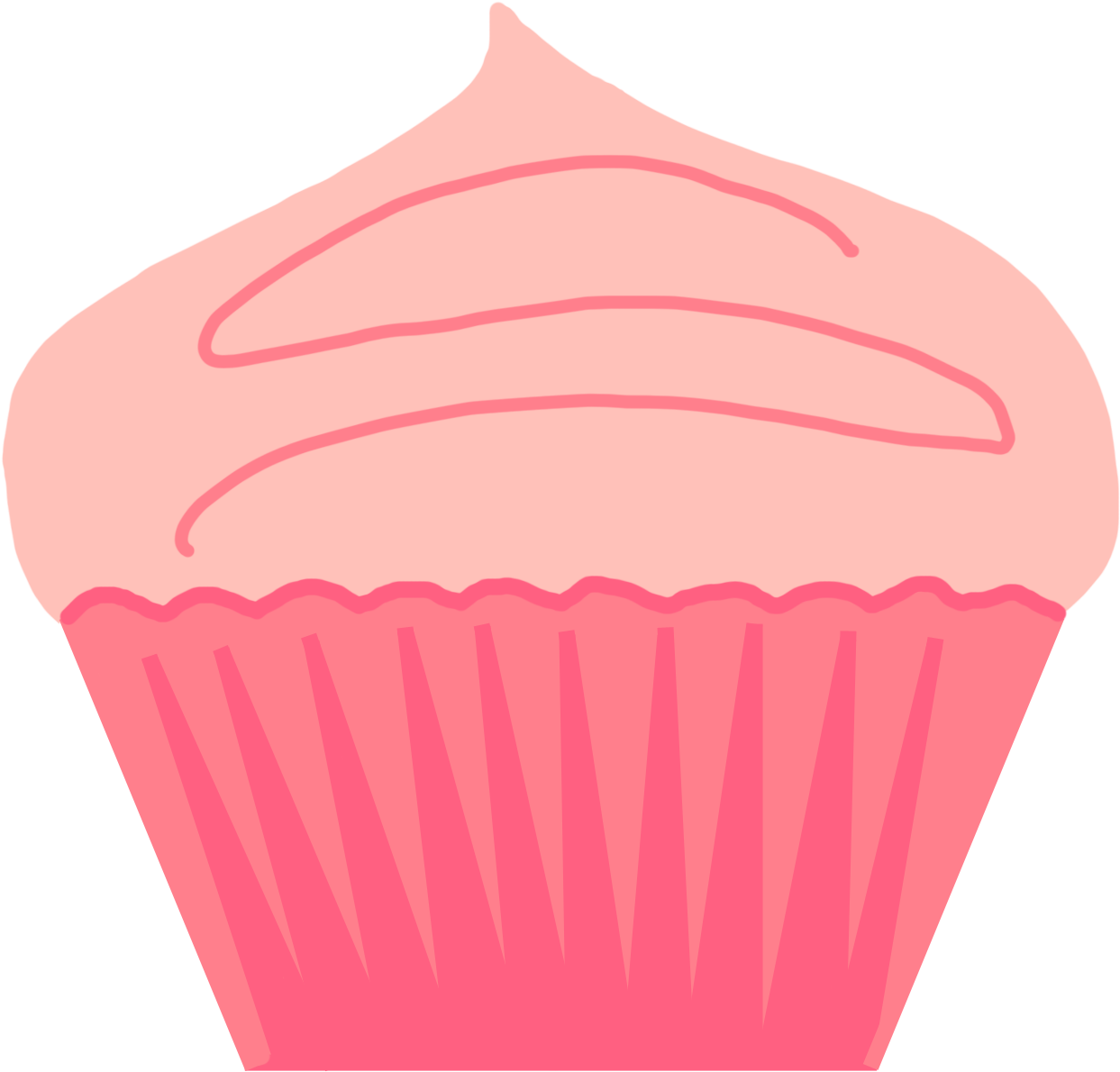 Pink Cupcake Clipart (1500x1300), Png Download