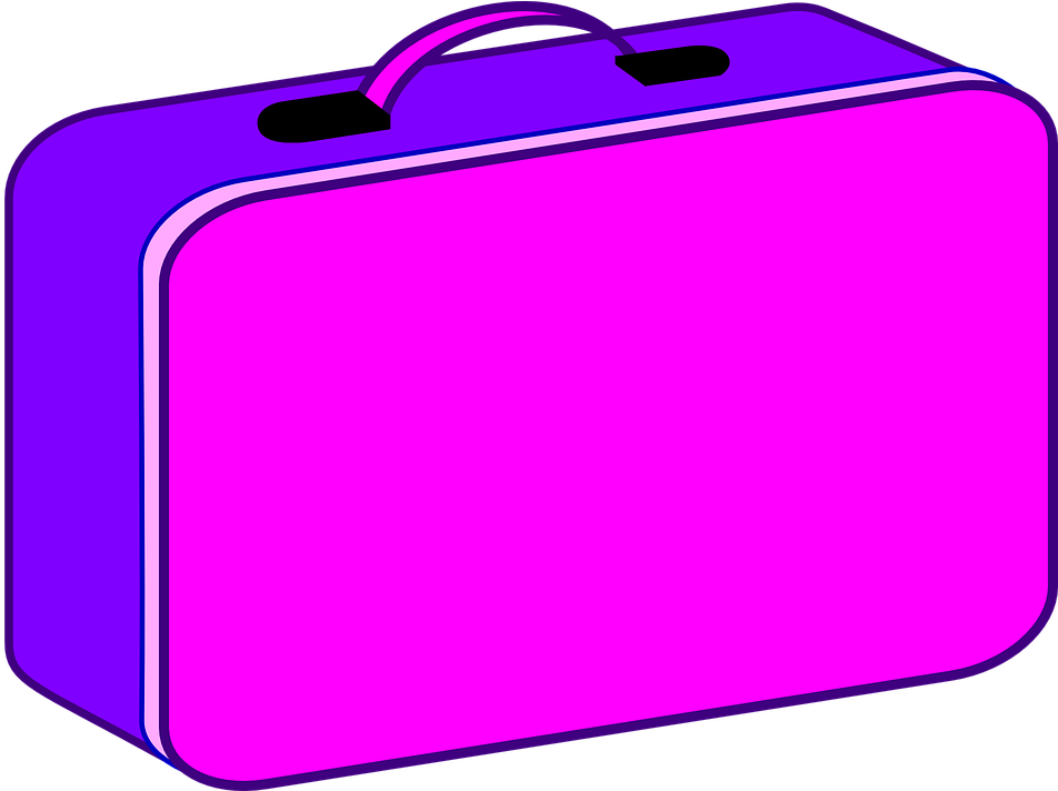 Luggage Clipart Pink Suitcase - Pink Lunch Box Clipart - Png Download (960x711), Png Download