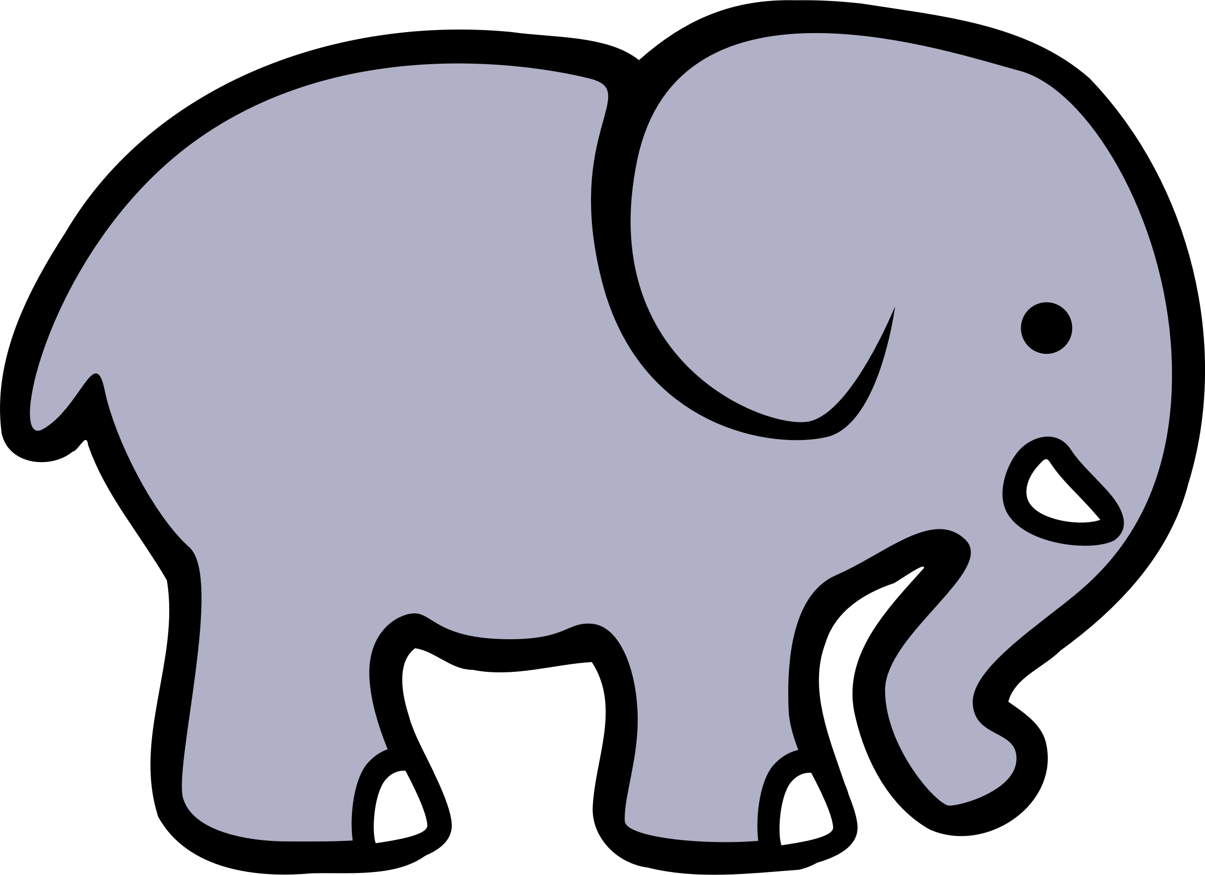 Elephant Clip Art Black And White Free Clipart - Elephant Clip Art - Png Download (1979x1437), Png Download