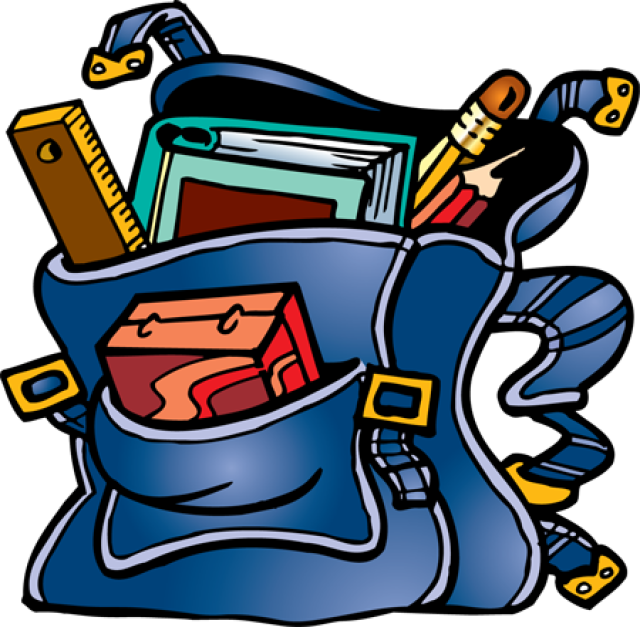 Free Back To School Clip Art - Book Bag Clipart Png Transparent Png (640x627), Png Download
