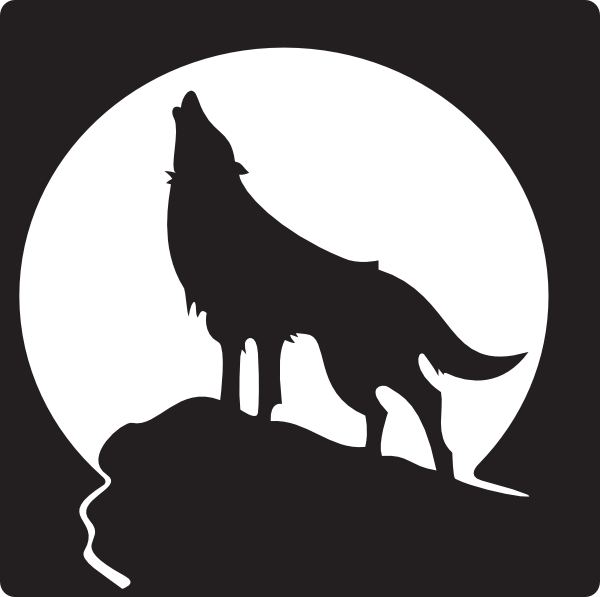 Free Clip Art Wolves - Wolf On Rock Drawing - Png Download (600x597), Png Download