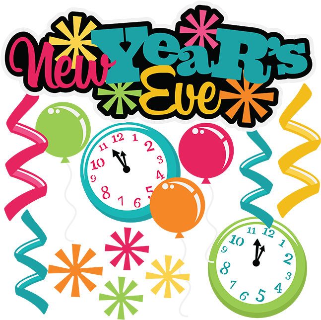 2017 New Years Eve Clip - New Years Eve Clock Clip Art - Png Download (648x654), Png Download