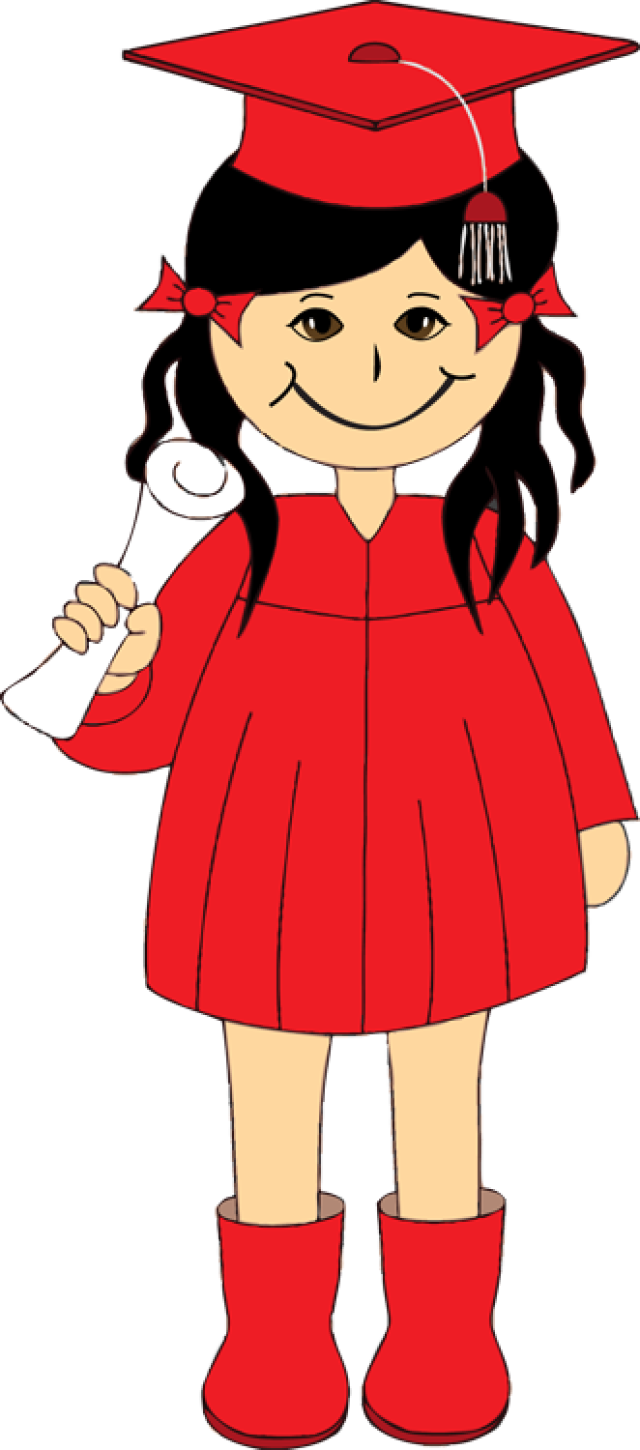 Get Creative With This Free Kids Clip Art - Girl Graduation Clipart Png Transparent Png (640x1450), Png Download