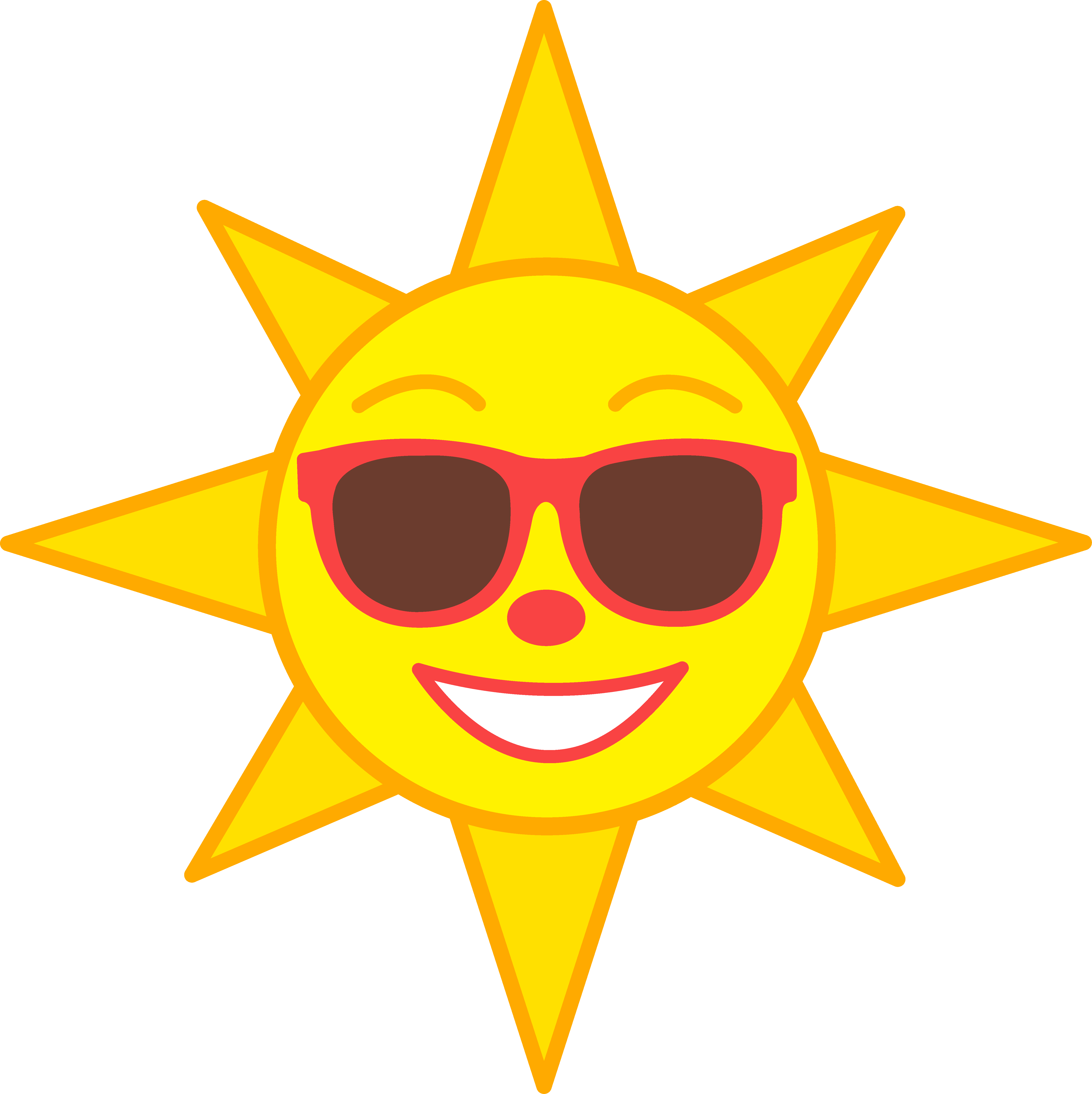 No Copyright Cliparts - Cute Sun With Sunglasses - Png Download (5590x5601), Png Download
