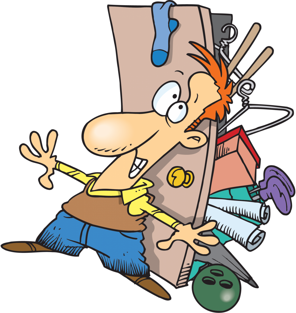 Clip Art Freeuse Stock Garage Sales Free Download Best - Full Closet Cartoon - Png Download (1021x1080), Png Download