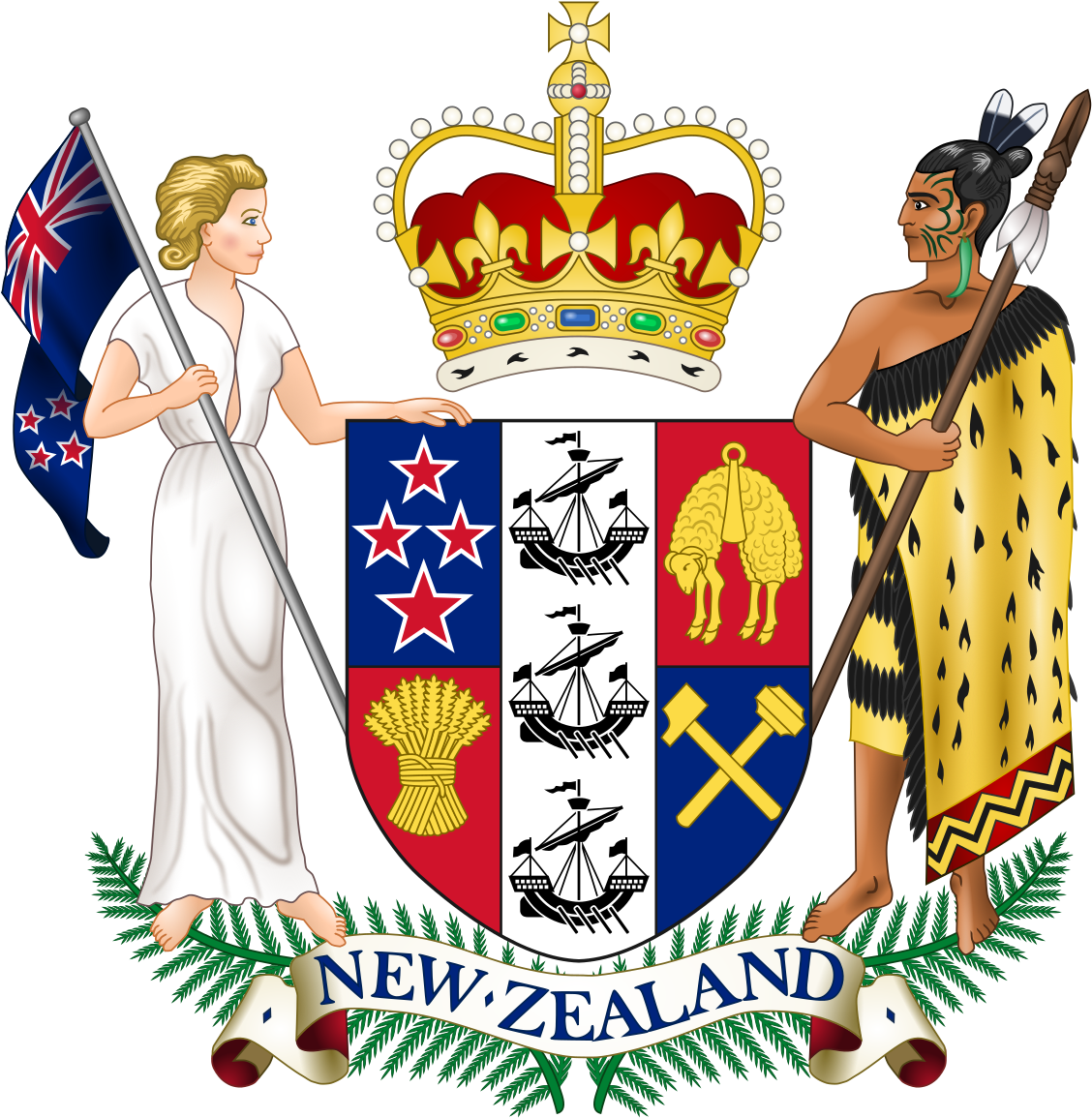 Jpg Library Download Monarchy Of New Zealand - Escudo De Nueva Zelanda Clipart (1200x1156), Png Download