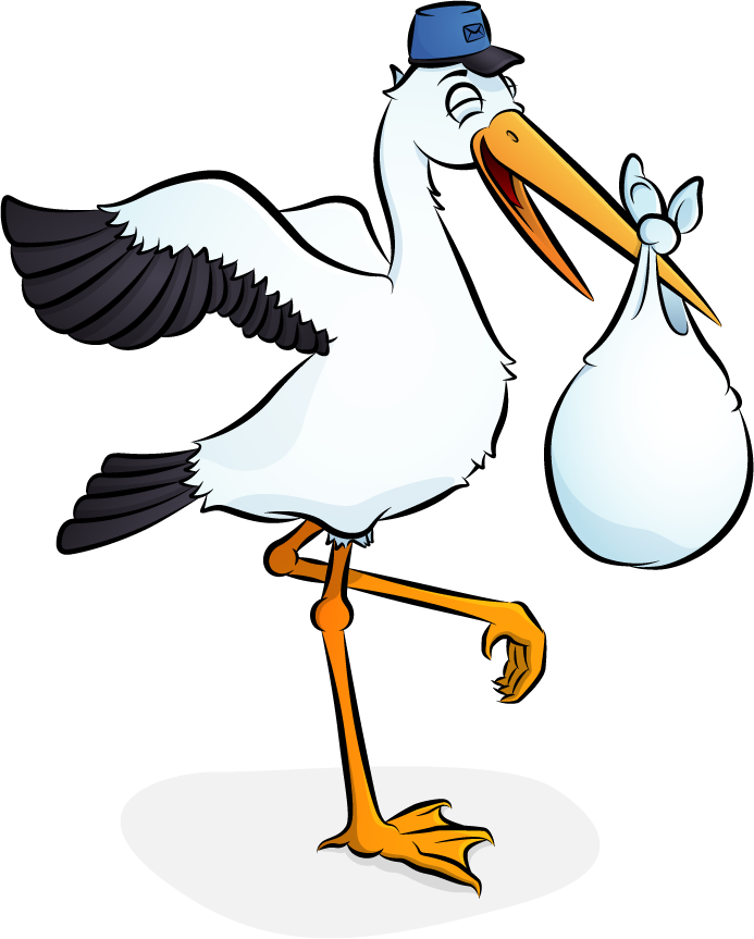 Stork Clipart Baby Transparent Background - Transparent Background Stork Gif - Png Download (693x863), Png Download