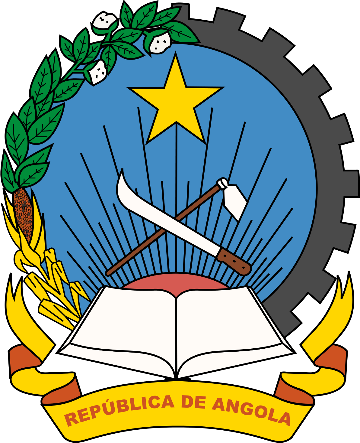 Politics Of Angola - Insignia Da Republica De Angola Clipart (1200x1470), Png Download