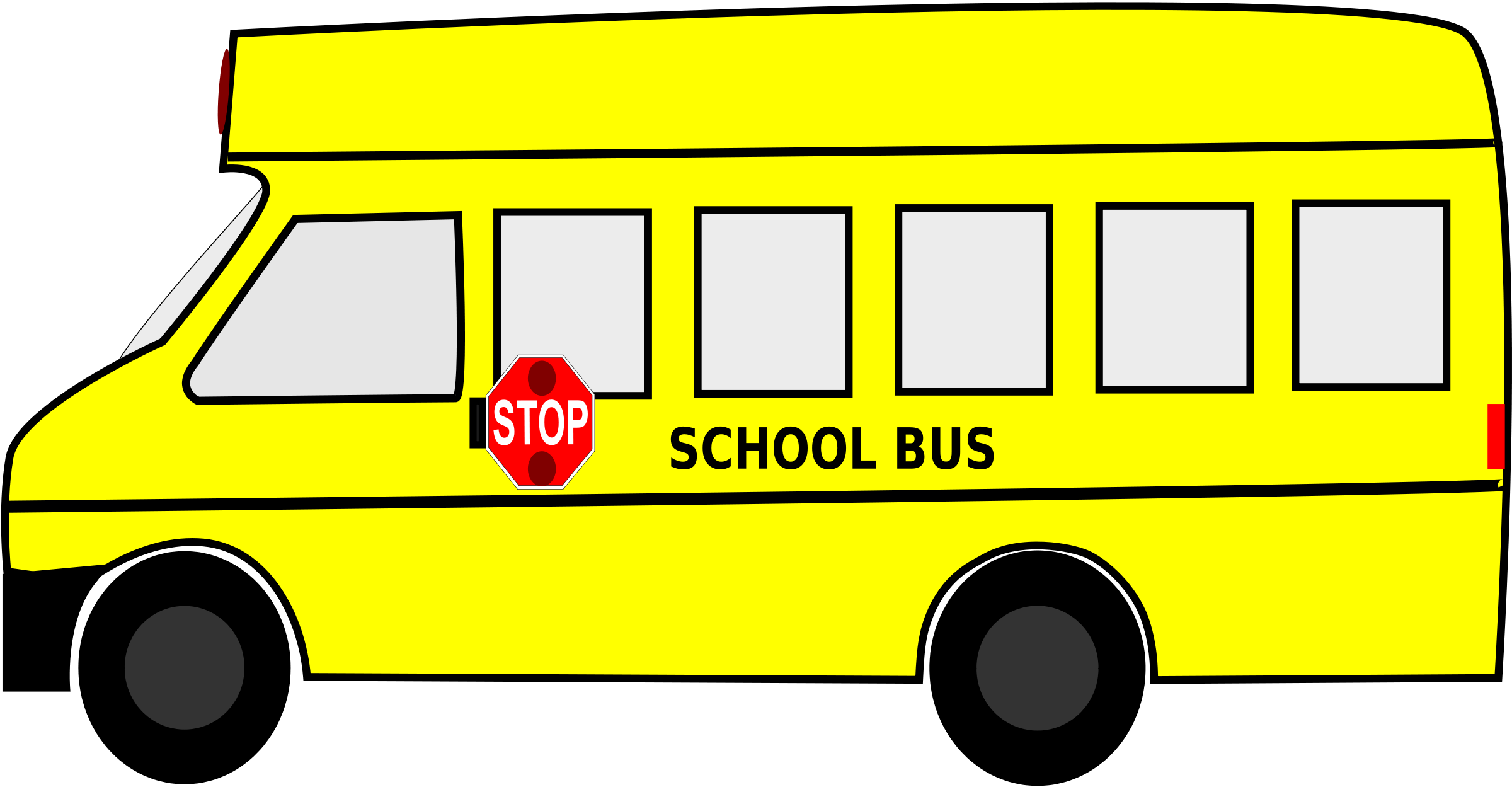 Free Clip Art School Bus Clipart Images - School Bus Clip Art - Png Download (2400x1249), Png Download