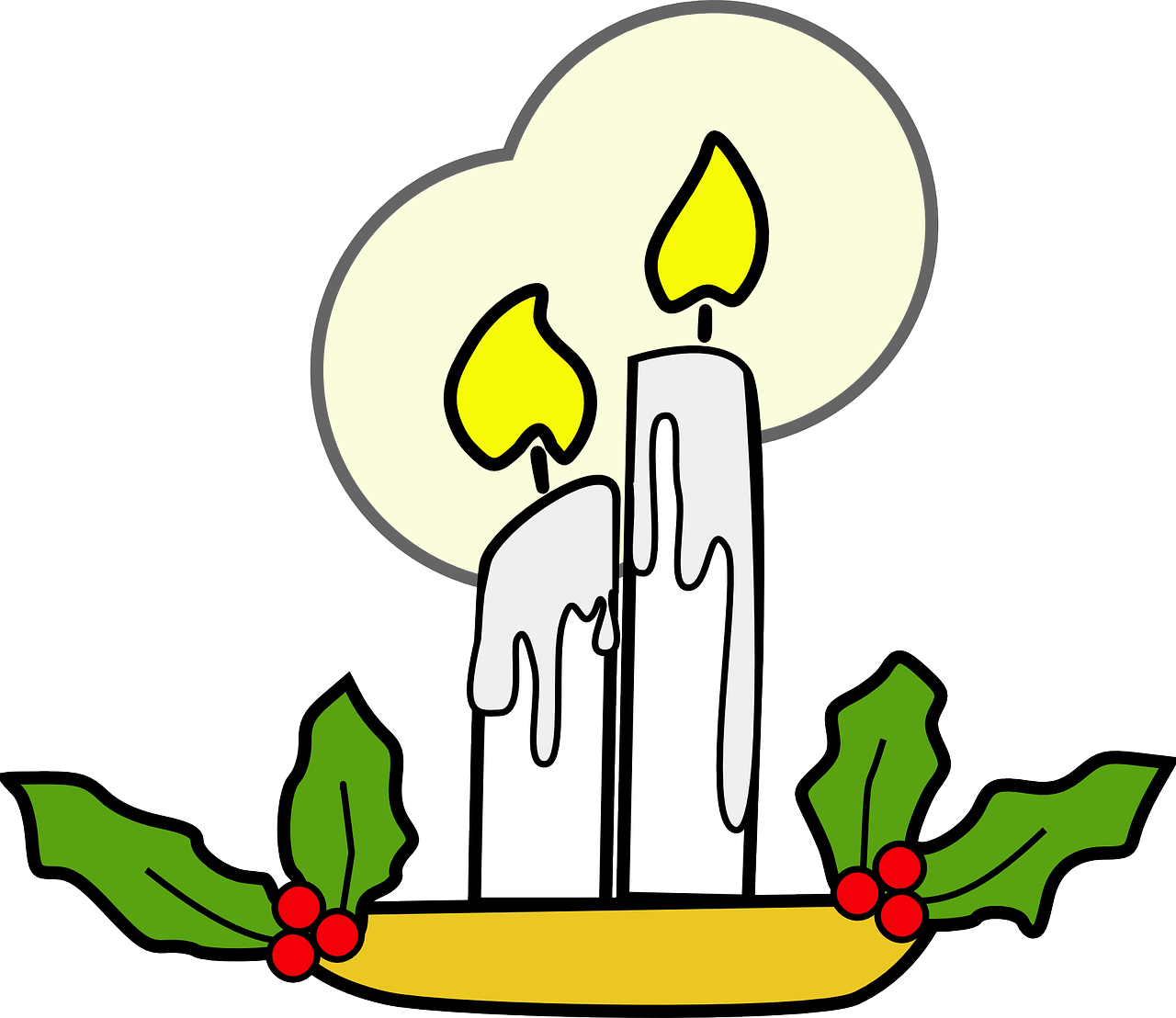 Merry Christmas Logo Clip Art - Christmas Candles Clip Art - Png Download (596x516), Png Download