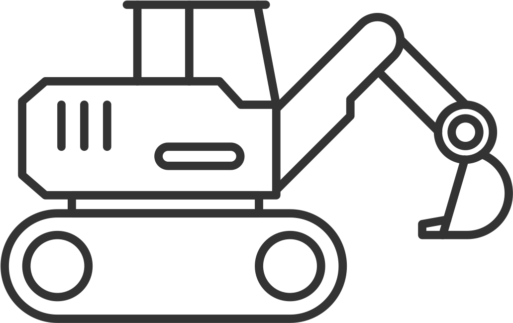 Equipment Hire Dajwood View Our Full List - Excavator Clip Art Black And White - Png Download (1038x656), Png Download